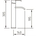 Grifo lavabo caño alto Caiman Xtreme Clever - Imagen 2