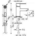 Grifo de lavabo Lex-Tres con duchita para inodoro-bidé - Imagen 2