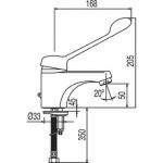 Grifo de lavabo Eco Tres con maneta medical - Imagen 3