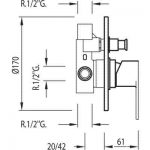 Grifo empotrado baño-ducha Bm-Tres (2 vías) - Imagen 3
