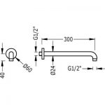 Brazo TRES para rociador de ducha desde pared - Imagen 3