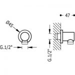 Codo con toma de pared TRES para flexo toma agua 1/2" - Imagen 3
