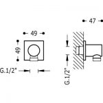 Codo con toma para pared TRES - Imagen 3