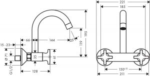 Grifo cocina Logis Classic (pared) Hansgrohe - Imagen 3