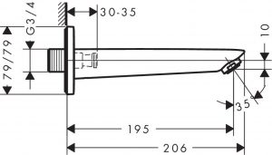 Caño de bañera Logis Hansgrohe - Imagen 3