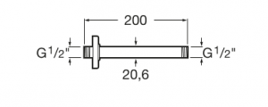 Brazo de techo Ceiling L200 Roca - Imagen 2