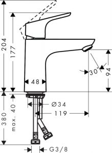 Grifo de lavabo Focus 100 Hansgrohe - Imagen 2