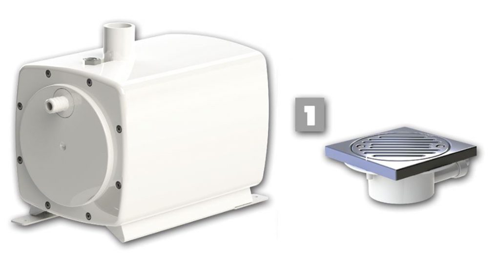 Bomba Sanifloor +1 con sumidero para ducha de obra | Almacén Fontanería