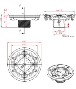 Boquilla de fondo para piscina prefabricada para encolar - Imagen 2