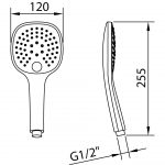 Telefono ducha abs 120x120 3f style Clever - Imagen 2
