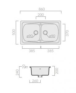 Fregadero Galassia de encastrar Genius 86 2V - Imagen 2