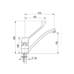 Grifo monomando 2 aguas leva larga - Imagen 2