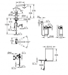 Grifo fregadero GROHE Red Duo caño en L - Imagen 5