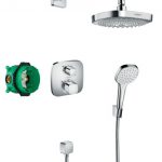 Set de ducha empotrado con termostato Ecostat E Hansgrohe
