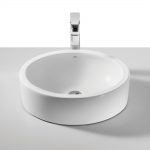 Lavabo Roca Fuego redondo sobre encimera