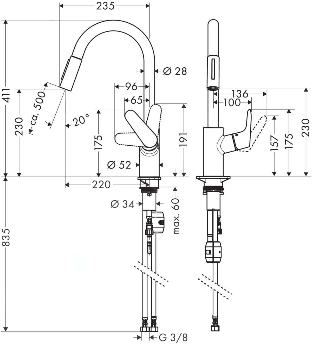 Grifo de Fregadero Hansgrohe Focus M41 - Imagen 3